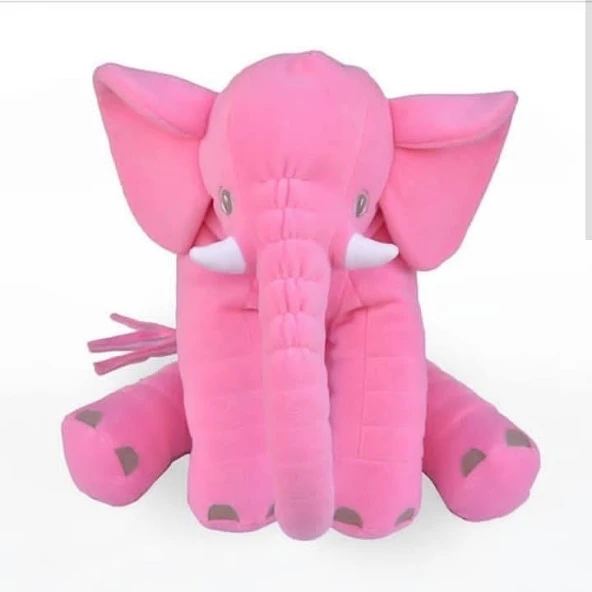 Büyük Uyku Arkadaşı Peluş Fil Pelüş Uyku Fili 60 Cm Pembe Fil ürün görseli 1