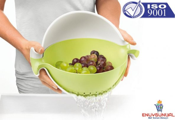 ÇOK AMAÇLI SÜZGEÇ ve KASE SETİ MEYVE SEBZE YIKAMA KASESİ ürün görseli 1
