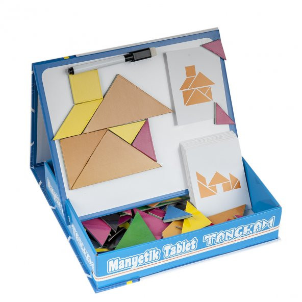 MANYETİK TABLET TANGRAM EĞİTİM SETİ & YAZI TAHTASI 96 PARÇA ürün görseli 1