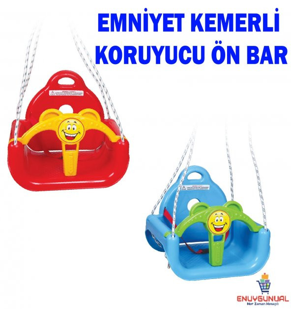 Kette Çocuk Salıncağı Koruyucu Ön Barlı İpli Salıncak Emniyet Kemerli Çocuk Salıncağı Bahçe Salınçağı ürün görseli 1