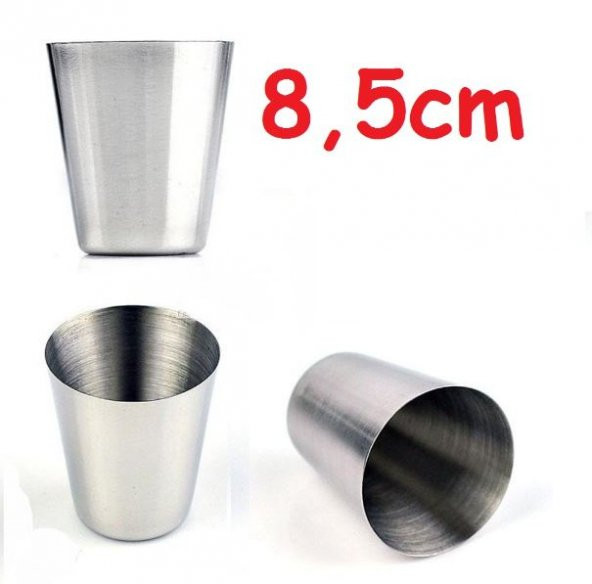 ORİJİNAL PASLANMAZ ÇELİK SU BARDAĞI 8,5x6,7cm 10 ADET BARDAK ürün görseli 1