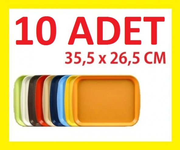 10 ADET Cafe Servis Tepsisi  Fast Food Tepsi  Et Döner Tepsisi - 36X27 cm - ürün görseli 1