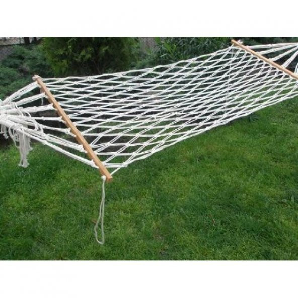 Çift Örgülü Tek Kişilik Makrome Örgülü Pamuk Hamak Salıncak 95x220 Cm ürün görseli 1