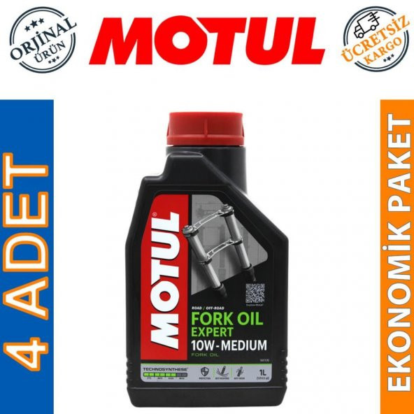 Motul Fork Oil Expert Medium 10W 1 Lt Amartisör Yağı (4 Adet) ürün görseli 1
