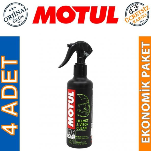 Motul M1 Kask ve Vizör Temizleme Sprey 250 ML Helmet&Visor (4 Adet) ürün görseli 1
