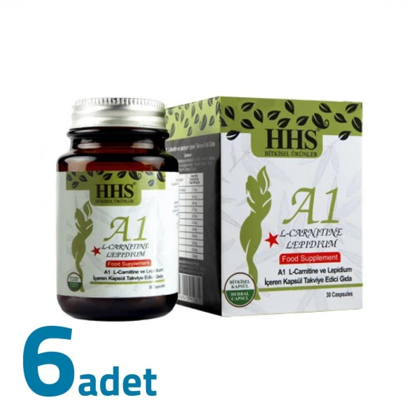 HHS A1 L-Carnitine Lepidium A+1 Bitkisel 30 Kapsül X 6 Adet Kutu ürün görseli 1