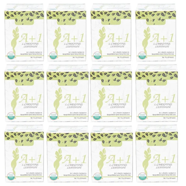 HHS A1 L-Carnitine Lepidium A+1 Bitkisel 30 Kapsül X 12Adet Kutu - Resim 3