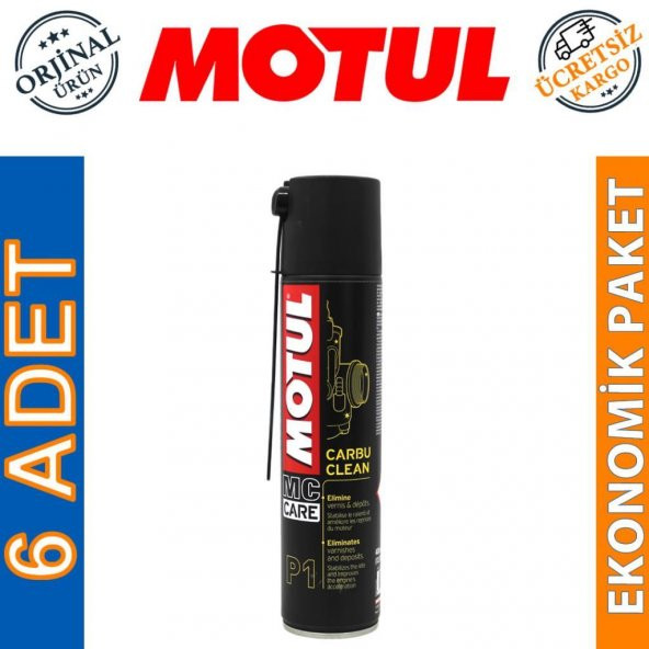 Motul P1 Carbu Clean Sprey 400 ML Karbüratör Temizleyici (6 Adet) ürün görseli 1