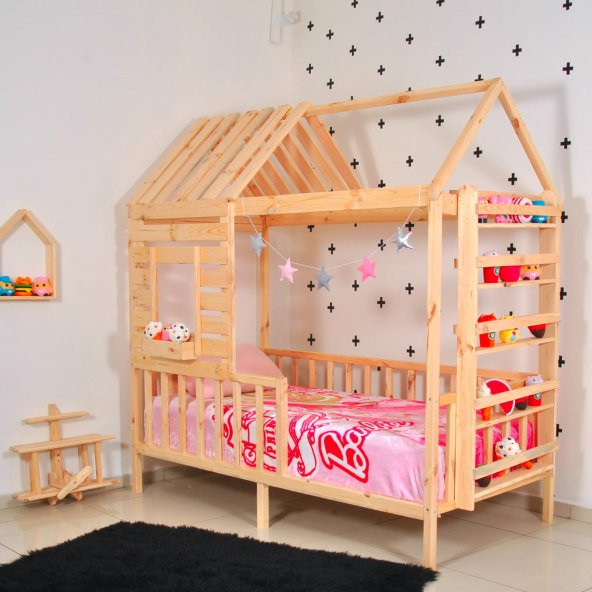 Markaawm Montessori Yatak Çocuk Yatak  Raf Doğal 90X190 Karyola ürün görseli 1