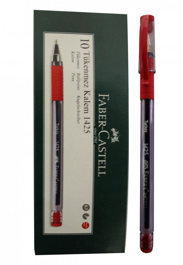 FABER CASTELL (1425) IGNE UC TUKENMEZ KIRMIZI 10LU ürün görseli 1