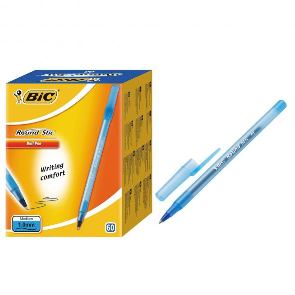 BIC ROUND STICK TUKENMEZ KALEM MAVI 1.0MM 60 LI ürün görseli 1
