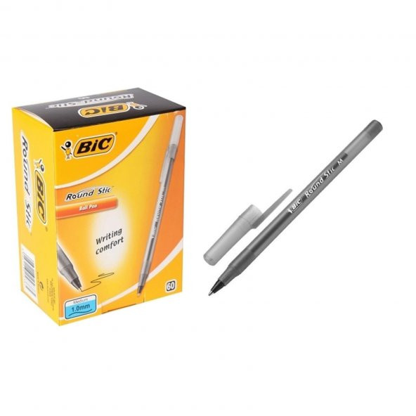 BIC ROUND STICK TUKENMEZ KALEM SIYAH 1.0MM 60LI ürün görseli 1