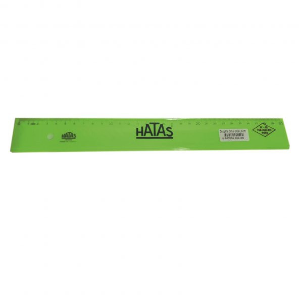 HATAS GENIS PLASTIK CETVEL OPAK 30CM (0149) - Resim 2