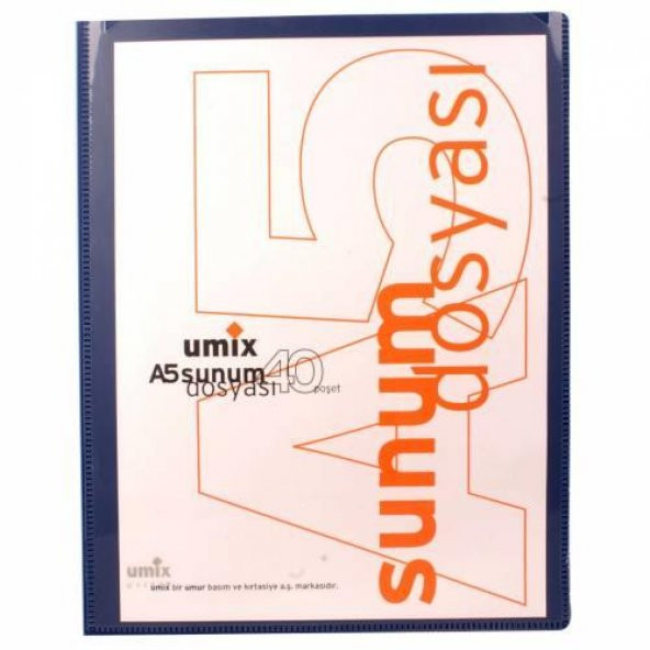 UMIX SUNUM DOSYASI CEPLI A5 20 LI LACIVERT(U1192P) ürün görseli 1
