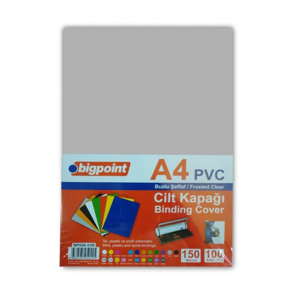 BIGPOINT CILT KAPAGI A4 160MIC  GRI (688-85) - Resim 2