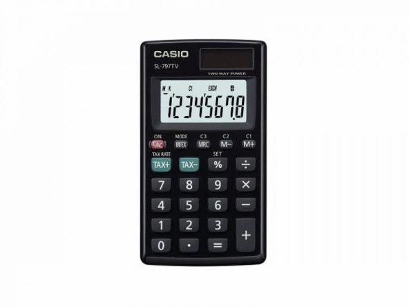 CASIO HESAP MAKINESI CEP TIPI SL-797TV-BK (8 HANE) ürün görseli 1