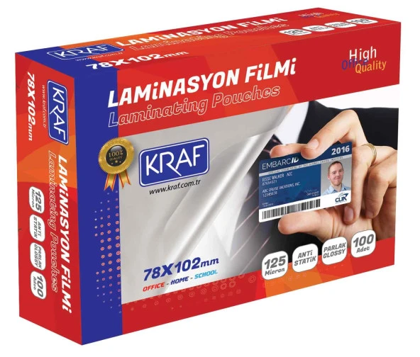 KRAF LAMINASYON FILMI 78x102 125mic 100 LU(2127) ürün görseli 1