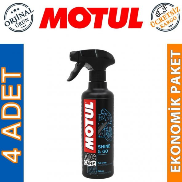 Motul E5 Shine & Go 400 ML Hızlı Cila ve Parlatıcı Sprey (4 Adet) ürün görseli 1
