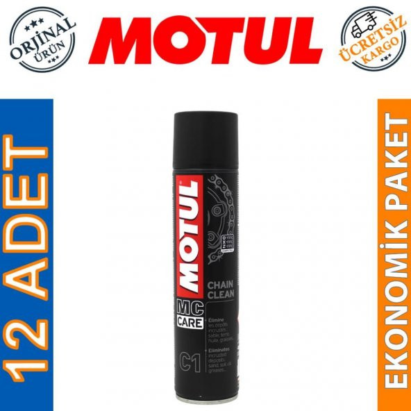 Motul C1 Chain Clean 400 ML Zincir Temizleme Spreyi (12 Adet) ürün görseli 1