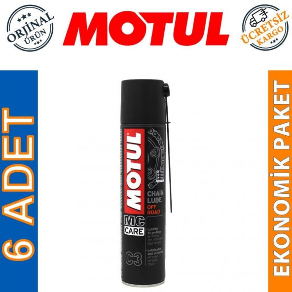 Motul C3 Chain Lube Off Road 400 ML Zincir Yağı (6 Adet) ürün görseli 1