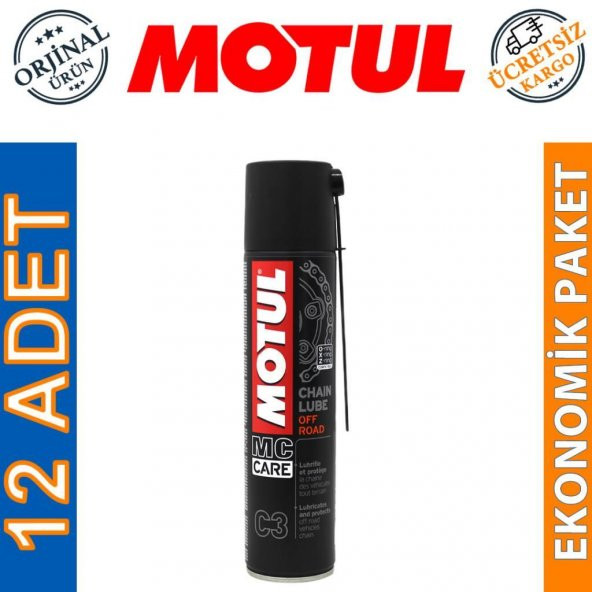 Motul C3 Chain Lube Off Road 400 ML Zincir Yağı (12 Adet) ürün görseli 1