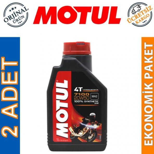 Motul 7100 4T 20W-50 1 Lt 4 Zamanlı Motosiklet Motor Yağı (2 Adet) ürün görseli 1