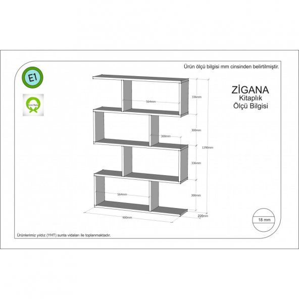 Zigana Kitaplık Kırmızı - Resim 2