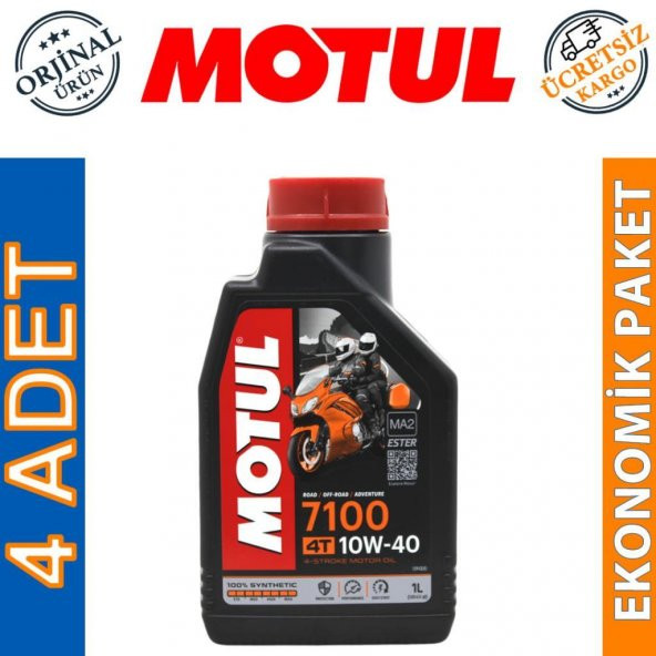 Motul 7100 4T 10W-40 1 Lt 4 Zamanlı Motosiklet Motor Yağı (4 Adet) ürün görseli 1