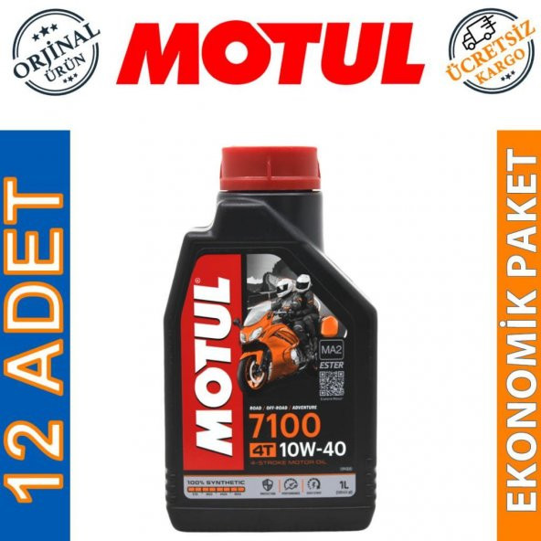 Motul 7100 4T 10W-40 1 Lt 4 Zamanlı Motosiklet Motor Yağı (12 Adet) ürün görseli 1