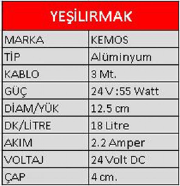 Yeşilırmak 24Volt Alüminyum Mazot Pompa - Resim 5