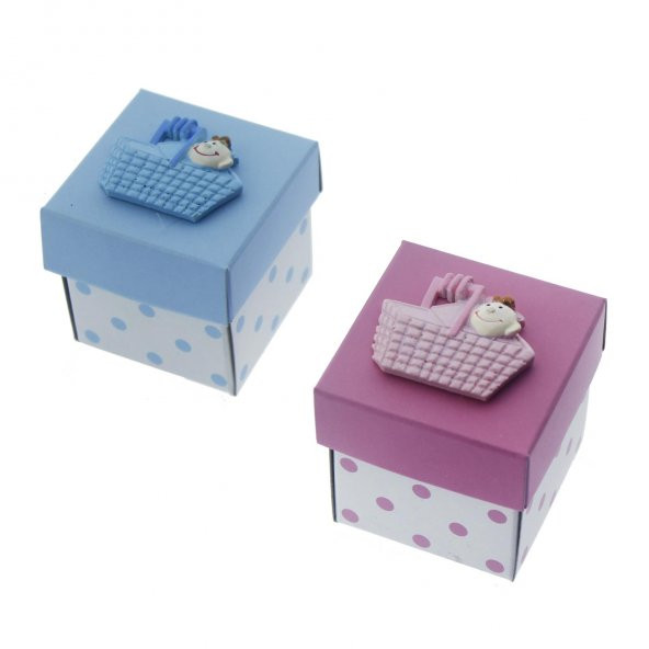 12 Adet 5x5cm Kutu Sepette Bebek Biblolu ürün görseli 1