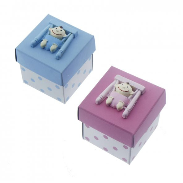 12 Adet 5x5cm Kutu Salıncakta Bebek Biblolu ürün görseli 1