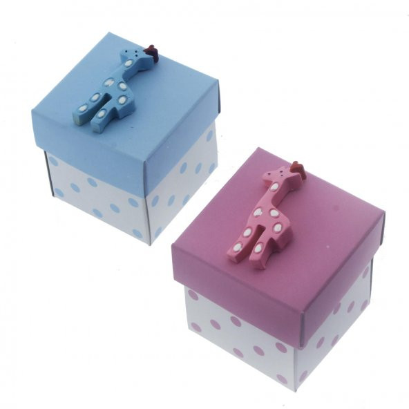 12 Adet 5x5cm Kutu Zürafa Biblolu ürün görseli 1