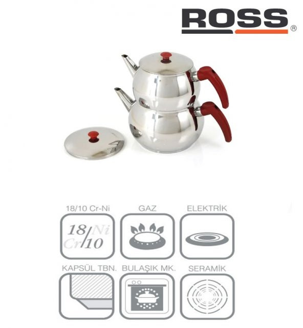 Ross Küre Çelik Çaydanlık Büyük Boy ürün görseli 1