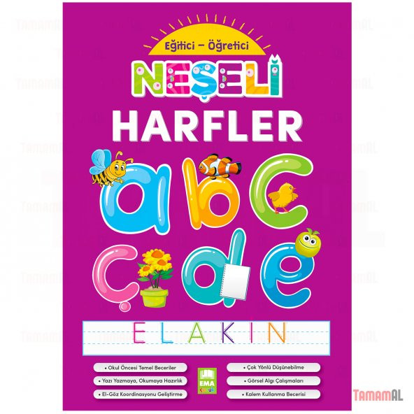 NEŞELİ HARFLER EĞİTİCİ ve ÖĞRETİCİ (Elakin) ÇİZGİ ALIŞTIRMALARI ürün görseli 1