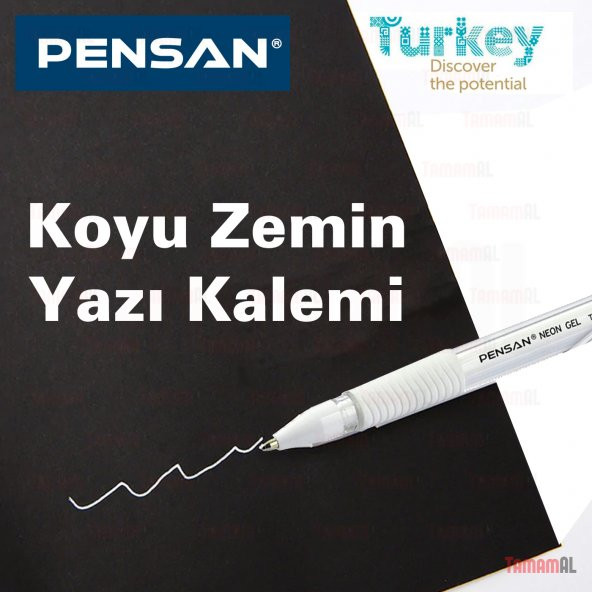 PENSAN (SİYAH DEFTER) KOYU ZEMİN YAZI KALEMİ Neon BEYAZ TÜKENMEZ ürün görseli 1