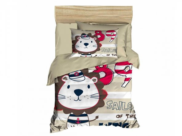 Dijital Baskılı 3d Bebek Nevresim Takımı Sailor Kahve ürün görseli 1