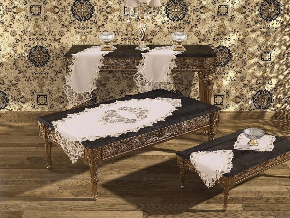 Diamond Salon Takımı 5 Parça Krem ürün görseli 1