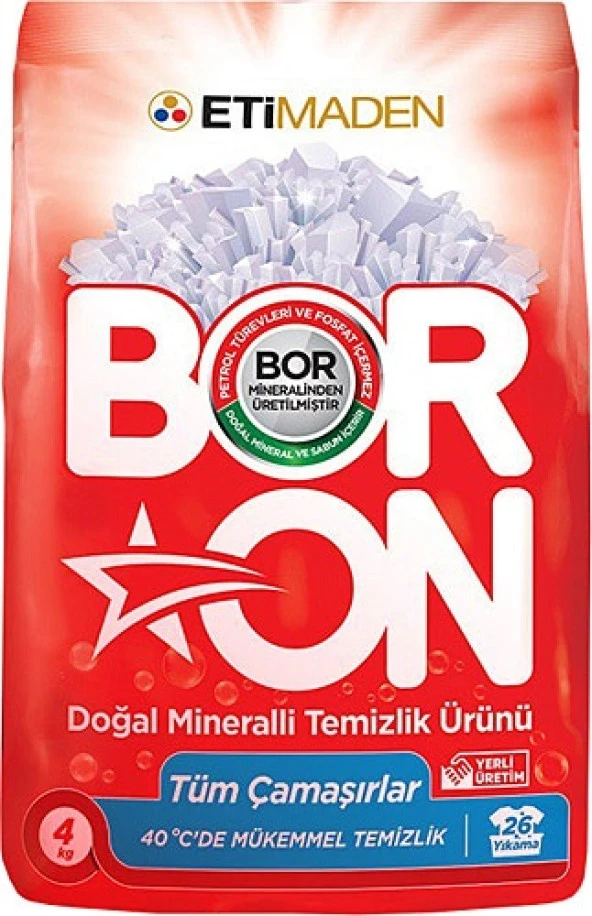 Boron 4 Kg Beyazlar İçin Toz Çamaşır Deterjanı ürün görseli 1