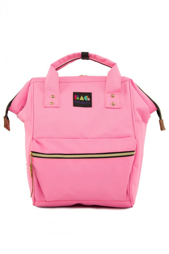 Bagmori Pembe Metal Ağızlı Sırt Çantası ürün görseli 1