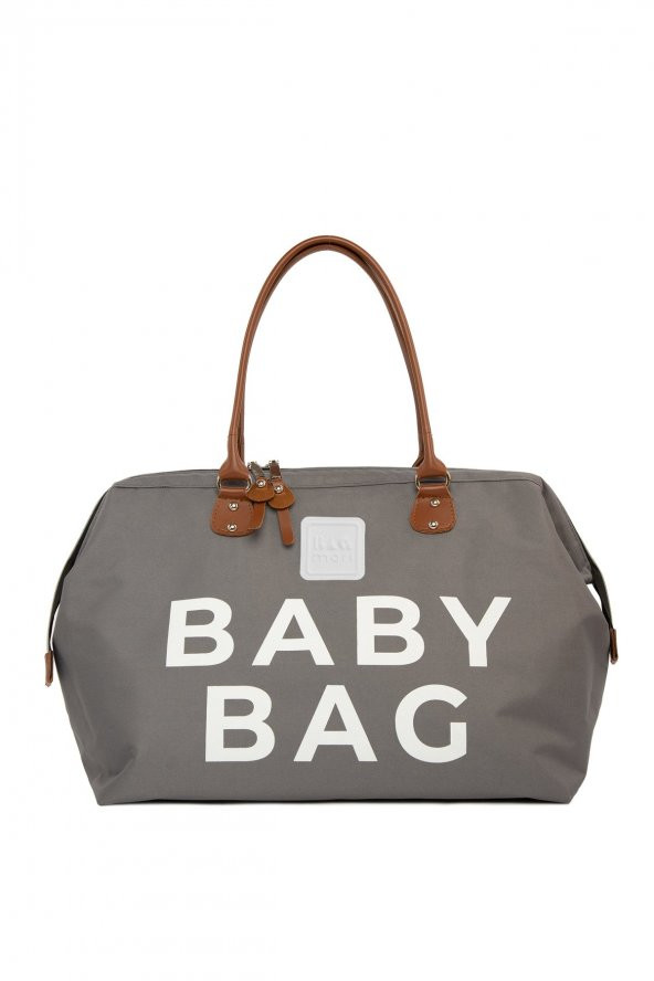 Bagmori Gri Baby Bag Baskılı Bebek Bakım Çantası ürün görseli 1