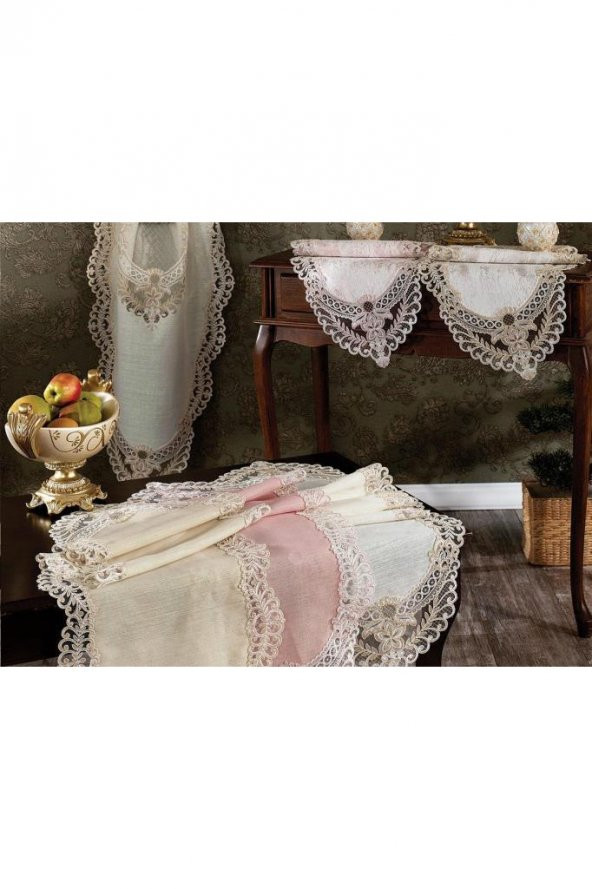 Dila Bulut Salon Takımı 5 Parça Pudra - Resim 4