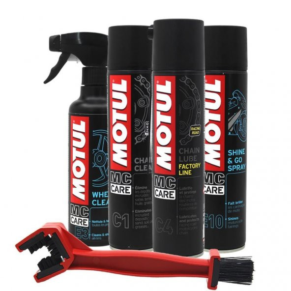 Motul Bakım Seti C1 - C4 -E3 - E10 + Zincir Temizleme Fırçası ürün görseli 1