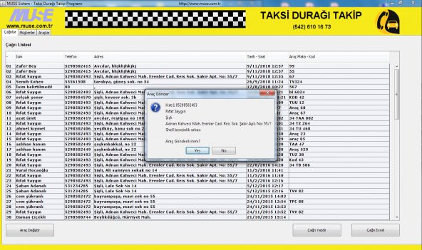 Pyro Taksi Durağı Yazılımı Programı & Caller ID - Resim 2