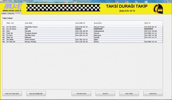Pyro Taksi Durağı Yazılımı Programı & Caller ID - Resim 3