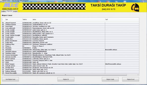 Pyro Taksi Durağı Yazılımı Programı & Caller ID - Resim 4