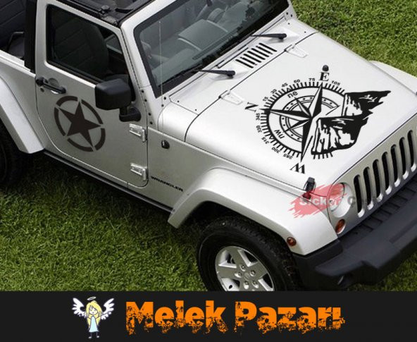 Pusula, Dağ Araba Sticker. Oto Çıkartma - Resim 3