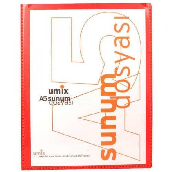 UMIX SUNUM DOSYASI CEPLI A5 20 LI KIRMIZI (U1192P) ürün görseli 1
