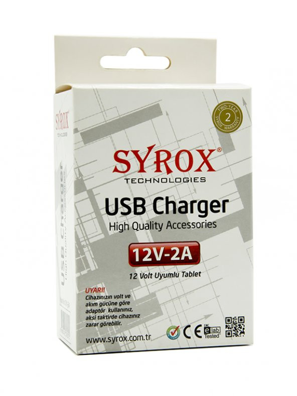 Syrox J34 USB Şarj Adaptörü (Başlık) 12W - Resim 2