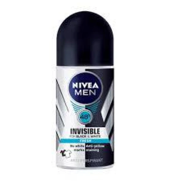 Nıvea Deo Roll-On Men Invısıble  Black& White Fresh 50ml ürün görseli 1
